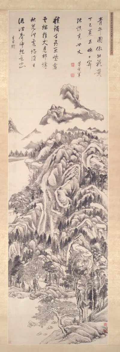 Mt. Qingbian — Dong Qichang (1617) — hanging scroll, ink on paper, Cleveland Museum of Art