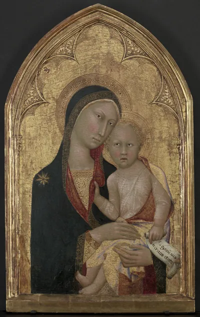 Madonna and Child — Lippo Memmi (1345) — tempera and gold on poplar panel, Cleveland Museum of Art