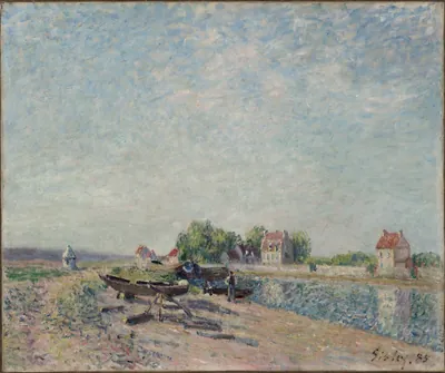 Saint-Mammès, Loing Canal — Alfred Sisley (1885) — oil on fabric, Cleveland Museum of Art