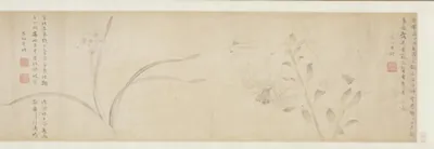 Ink Flowers — Zhao Yong (1361) — Handscroll; ink on paper, Cleveland Museum of Art