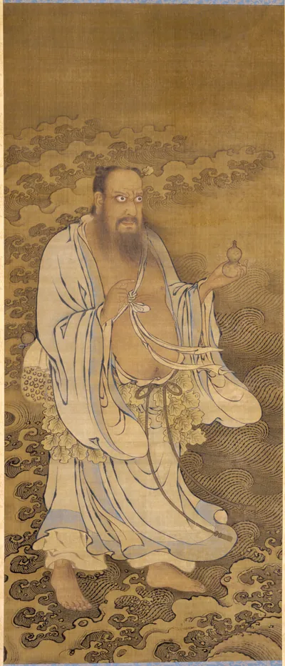 Zhongli Quan Crossing the Ocean — Zhao Qi (1368) — Hanging scroll; ink and color on silk, Cleveland Museum of Art