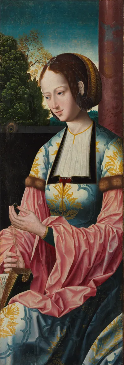 Saint Barbara — Master of the Holy Blood (1515) — tempera on wood panel, Cleveland Museum of Art