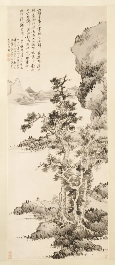 Zhi and Xu's Pure Conversation — Lan Ying (1643) — Hanging scroll; ink on paper, Cleveland Museum of Art