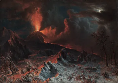Mount Vesuvius at Midnight — Albert Bierstadt (1868) — oil on canvas, Cleveland Museum of Art