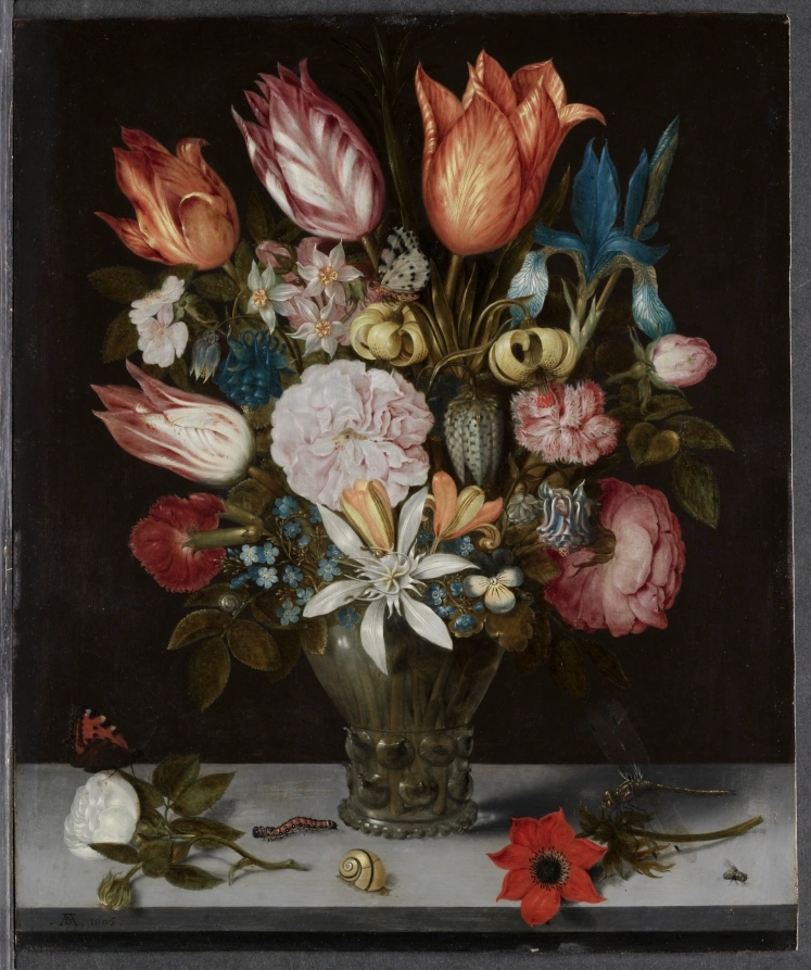 Fleurs dans un verre