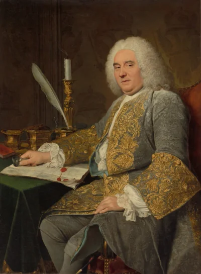 Portrait de Jean-Gabriel du Theil à la signature du traité de Vienne — Jacques André Joseph Aved (1738) — oil on canvas, Cleveland Museum of Art