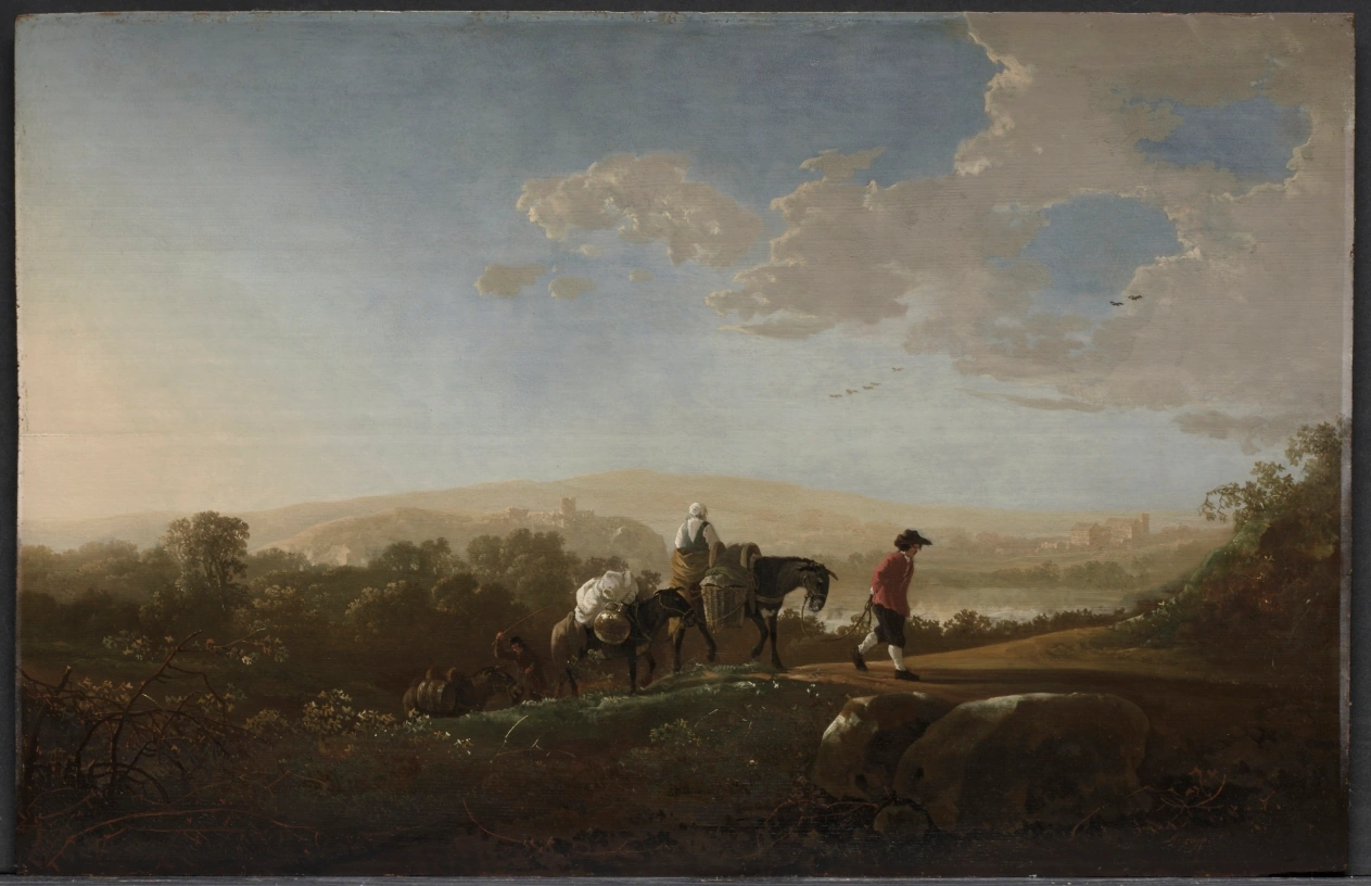 Voyageurs en campagne vallonnée
