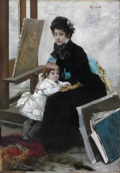 Madeleine Lerolle et sa fille Yvonne — Albert Besnard (1879) — oil on fabric, Cleveland Museum of Art
