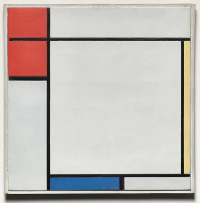 Composition avec rouge, jaune et bleu — Piet Mondrian (1927) — oil on canvas, Cleveland Museum of Art