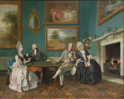 La famille Dutton dans le salon de Sherborne Park, Gloucestershire — Johann Zoffany (1771) — oil on canvas, Cleveland Museum of Art