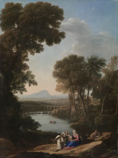 Le repos sur la fuite en Égypte — Claude Lorrain (1640) — oil on canvas, Cleveland Museum of Art