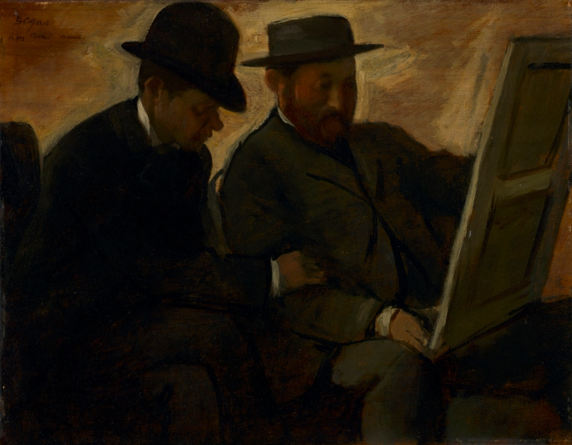 Paul Lafond et Alphonse Cherfils examinant un tableau