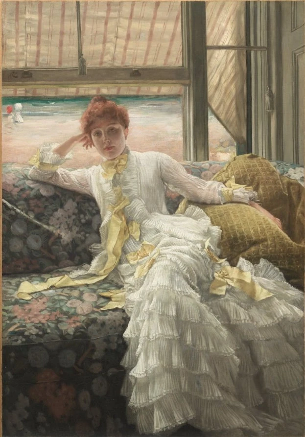 Bord de mer (Juillet : Spécimen d'un portrait) — James Tissot (1878) — oil on fabric, Cleveland Museum of Art