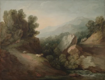Paysage rocheux et boisé avec un vallon et une écluse — Thomas Gainsborough (1777) — oil on canvas, Cleveland Museum of Art