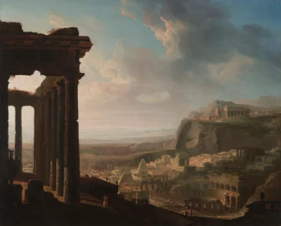 Ruines d'une ville antique — John Martin (1810) — oil on paper, mounted on canvas, Cleveland Museum of Art