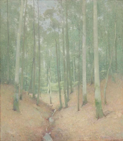 Intérieur boisé — Emil Carlsen (1905) — oil on canvas, Cleveland Museum of Art