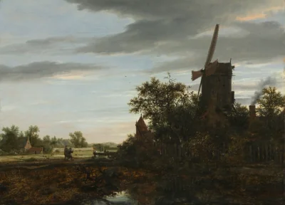 Paysage avec un moulin — Jacob van Ruisdael (1646) — oil on wood, Cleveland Museum of Art