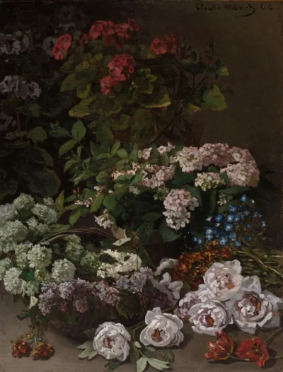 Fleurs de printemps — Claude Monet (1864) — oil on fabric, Cleveland Museum of Art