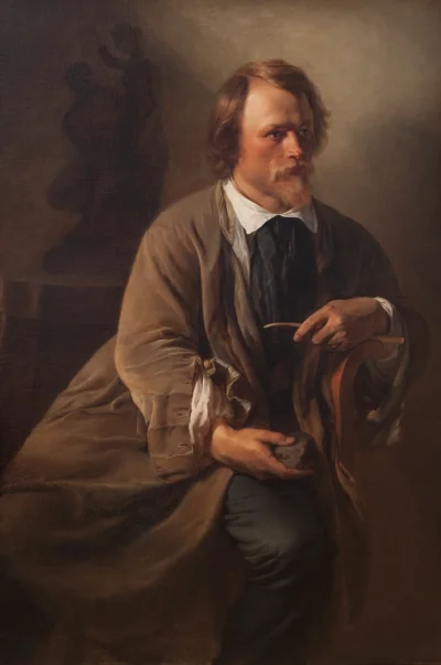 Billedhuggeren Jens Adolf Jerichau, kunstnerens ægtefælle — Elisabeth Jerichau Baumann (1846) — Olie på lærred, Sal 220