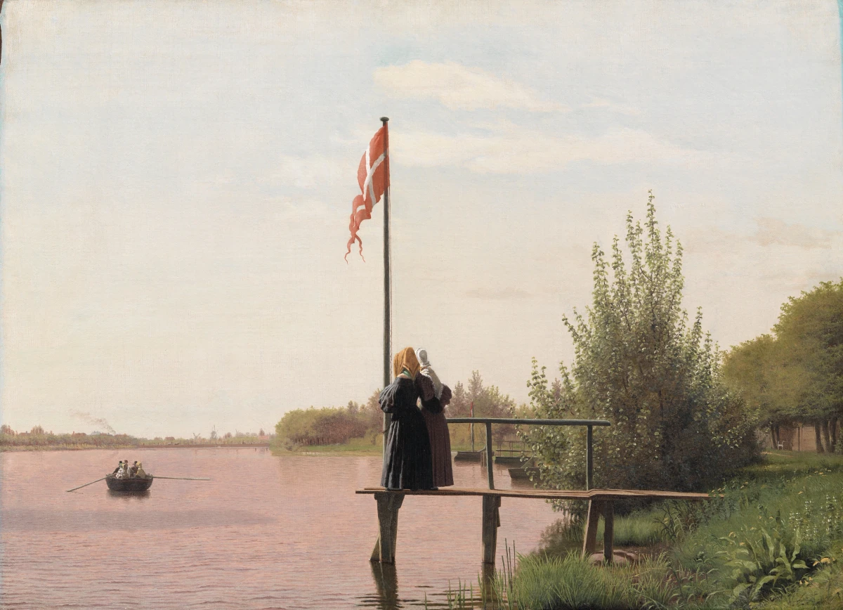 Udsigt fra Dosseringen ved Sortedamssøen mod Nørrebro — Christen Købke (1838) — Olie på lærred, Sal 217D