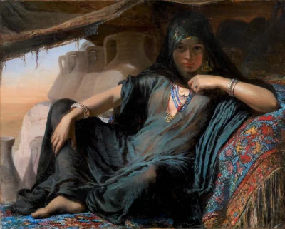 En ægyptisk pottesælgerske ved Gizeh — Elisabeth Jerichau Baumann (1876) — Olie på lærred, Sal 220