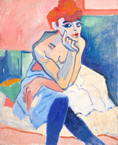 Kvinde i chemise — André Derain (1906) — Olie på lærred, Sal 214