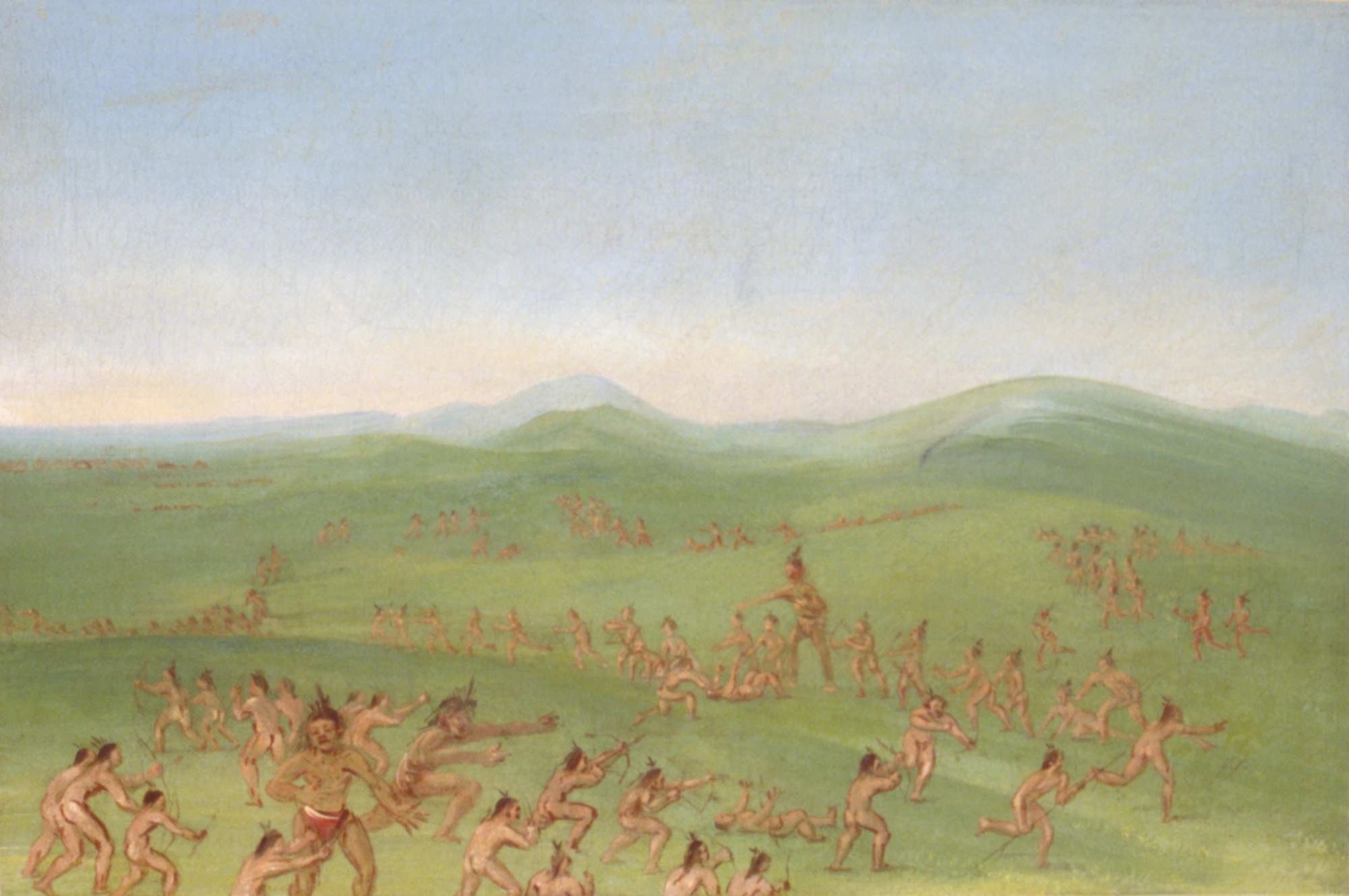 Combat fictif, garçons mandans