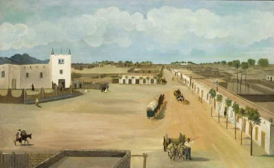 Ancienne place de Mesilla — Trousset, Leon (1880) — Paintings, Folk art, New Mexico