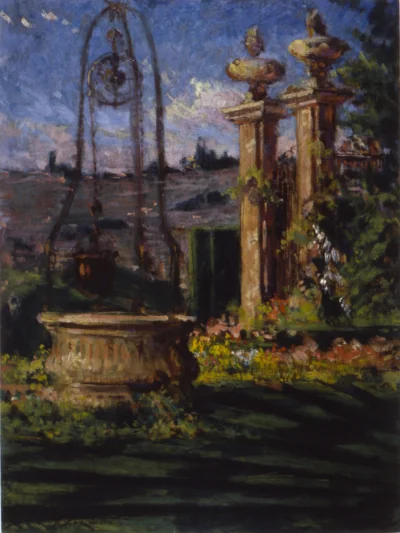 Dans les jardins de la Villa Palmieri — Beckwith, Carroll (1910) — Paintings, Rome, Italy