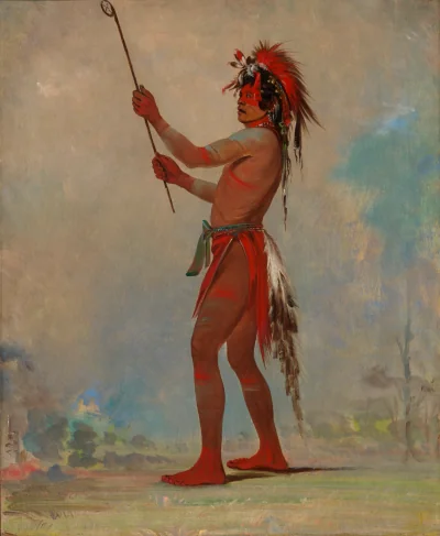We-chúsh-ta-dóo-ta, Homme rouge, un joueur de balle distingué — Red Man, Catlin, George (1830) — Paintings, Smithsonian